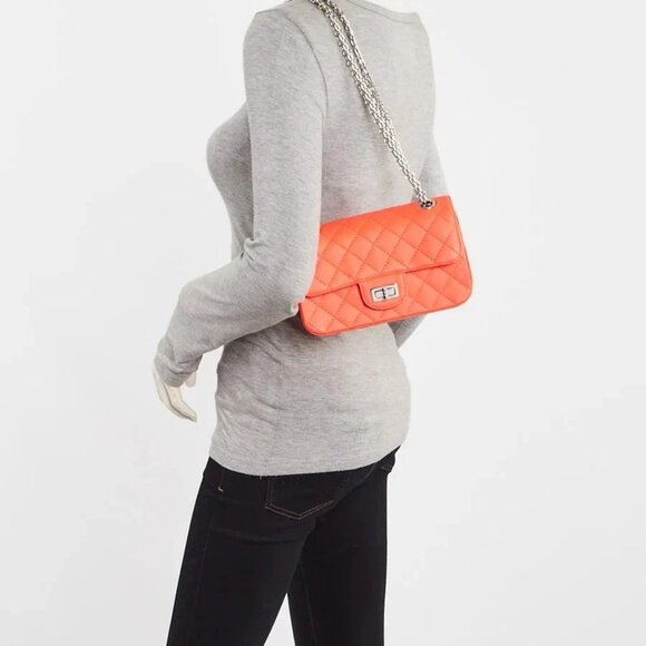 Chanel Orange 2.55 Quilted Classic Chevre Leather Reissue Mini Flap Bag - Picture 2 of 10